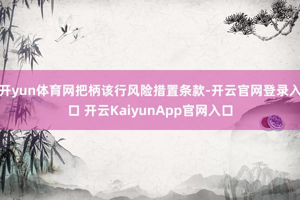开yun体育网把柄该行风险措置条款-开云官网登录入口 开云KaiyunApp官网入口